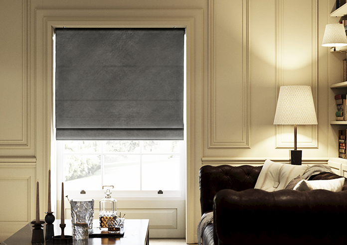 Odessa Velvet, Slate - Twist&Fit Roman Blind - Image 3